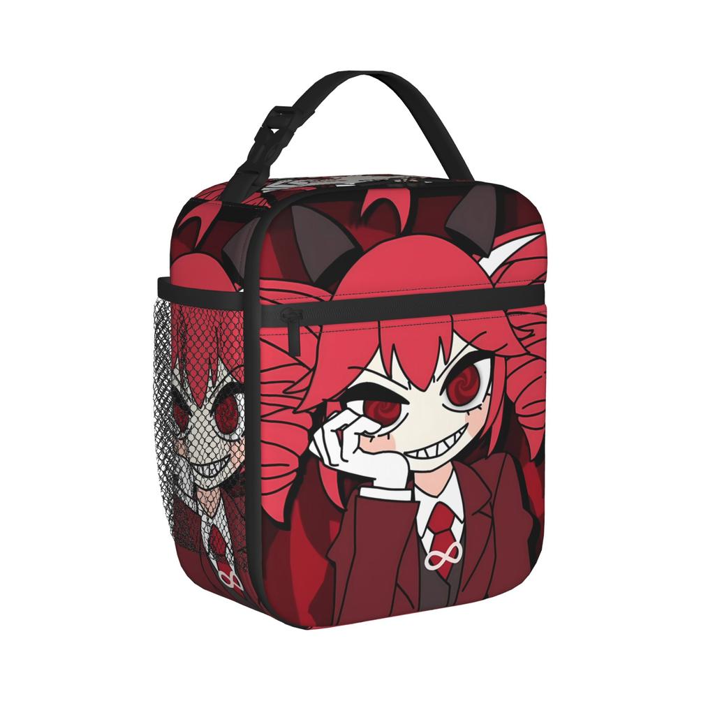 Kasane Teto Grin Dark Anime Lunch Bag For Women Print Picnic Lunch Box Retro Portable Insulated Oxford Cooler Bag