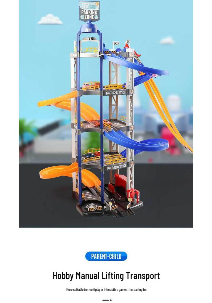 Interactive 8-Car Dual Lane 5-Layer Parking Track DIY Toy for Kids