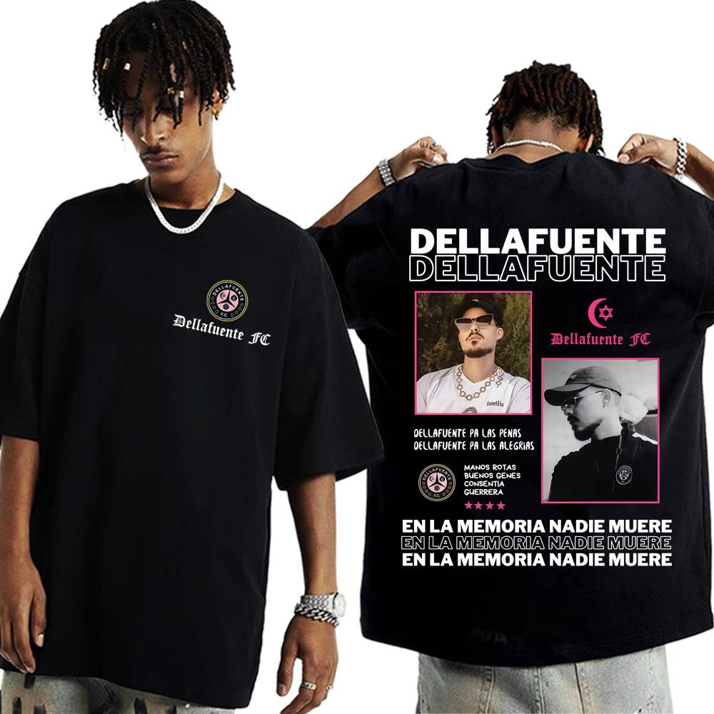 2025 Summer Rapper Dellafuente New Album 2025 Tour Cover 100 Pure Cotton Printed Tshirt Men Hip Hop Vintage Casual Tops Y2K