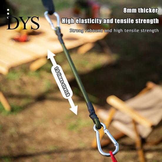 Quick Adjust Bungee Cord 30/60/90/120CM 8MM with Carabiner Hook Heavy Duty Outdoor Camping RV Tent Bike Kayak Luggage Cargo Elastic Tie Downs