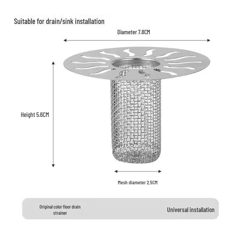 Stainless Steel Anti-Hair Clog Drain Filter for Bathroom Wash Basins