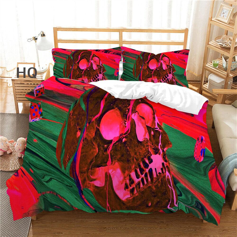 3D Skull Duvet Cover Youth Comforter Cover Home Textiles Bedding Set Pillowcase