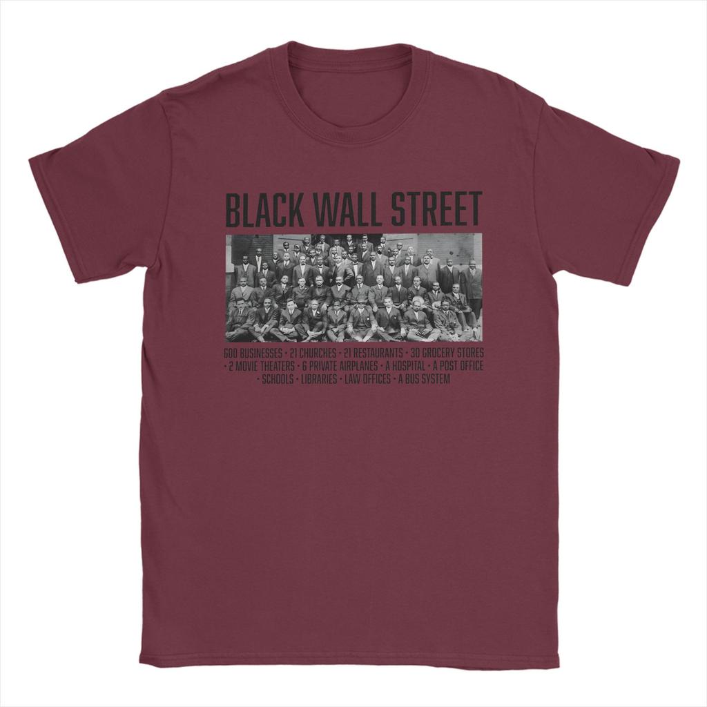 Black Wall Street Facts Black History TShirt Beach Cotton TShirts For Adult Casual Tshirt ShortSleeved Y2K Retro Tees