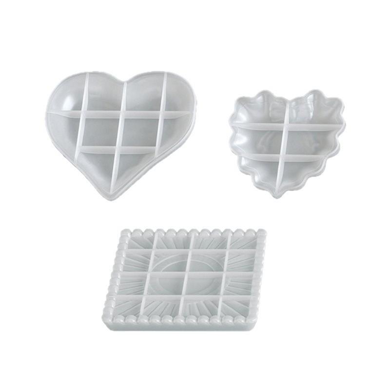 Quadratische und Herzform Silikon Tablettform Kreative Tablettformen für DIY Basteln Harz Seifenherstellung Kunstprojekte