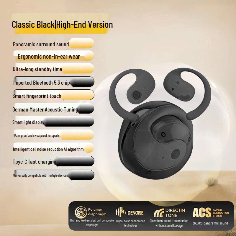 X28 Bone Conduction Clip-on Noise Cancelling Bluetooth Earbuds with Long Battery Life