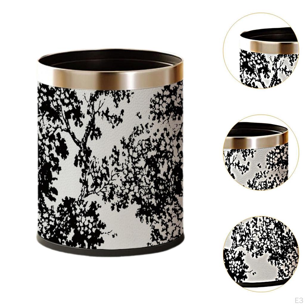 10 L Double-Walled, Decorative, Versatile Trash Can for Bathroom, Office, Living Room, Toilet,