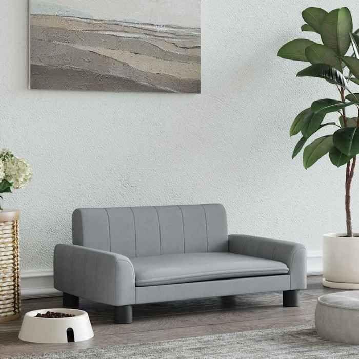 Lit pour chien - VIDAXL - 70x45x30 cm - Gris clair - Rectangulaire - Intérieur