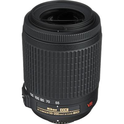 عدسة نيكون AF-S DX VR Zoom Nikkor 55-200mm f/4-5.6G IF-ED تيليفوتو زووم لكاميرات صيغة DX
