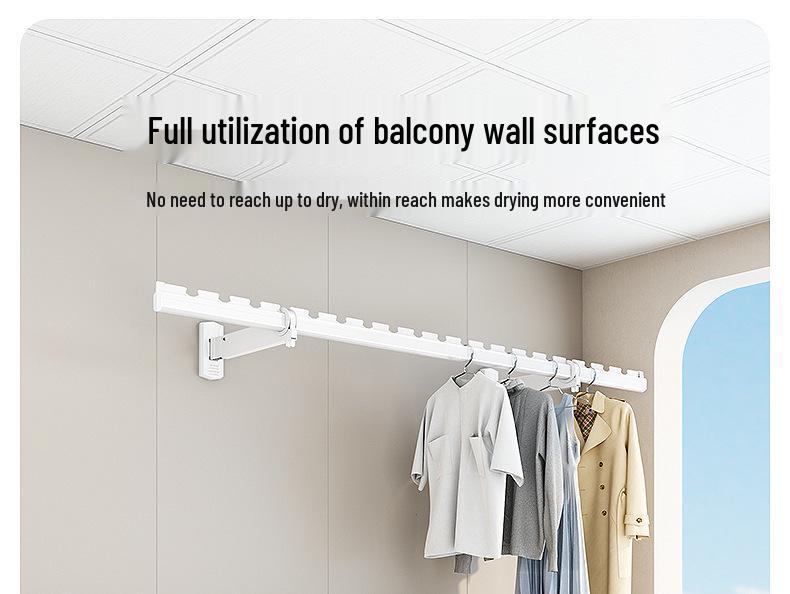 Wall-Mounted Foldable Clothes Rack for Bathroom or Window Without Balcony