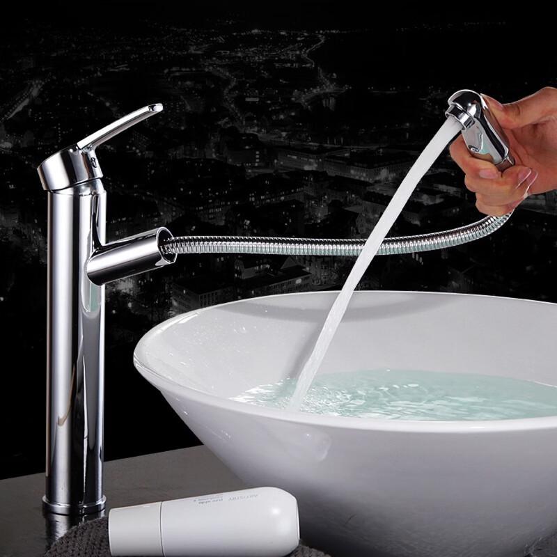 

TLXT Heightened Wall-Mounted Pull-Out Kitchen Faucet
