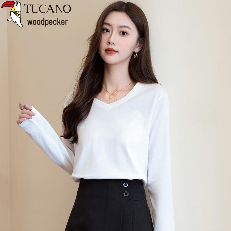 Women s Solid V-Neck Long Sleeve T-Shirt XL