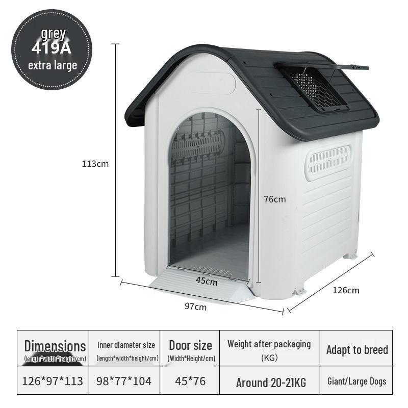 Rainproof Outdoor Dog Kennel for Medium & Large Dogs with Bed - Summer Cat Nest & Dog Cage Villa