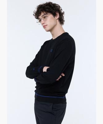 LECOQ GOLF Pánský základní kulatý svetr s dlouhým rukávem (Gq321Mkp99)