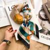 Elegant Silk-Like Square Scarf Women Korean Style Print Neck Lightweight 70x70cm Nylon Fashion Accessory