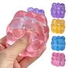 Clear Beaded Cube Squeeze Toy Anxiety Relief Sensory Stress Sugar Ball Soft Stretchy Cube Pinch Toy Home Office Relaxation Tool
