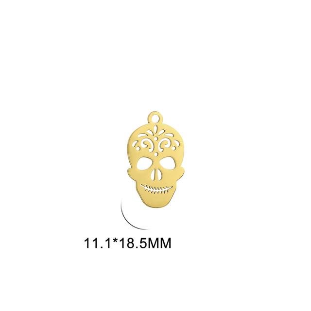 Teamer 5pcs/lot Stainless Steel Charms for Jewelry Making DIY Halloween Pendant for Bracelet Ghost Bell Trees Charm 2026 new