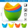 4Pcs/set Silicone Egg Boiler with Oil Brush, Egg Poacher Cups, Non-stick Anti-scalding, for Perfect Poached Eggs, Kitchen Tool