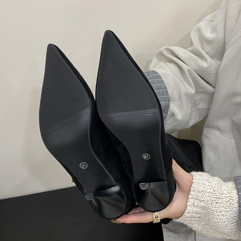 Fashion Eilyken Fashion Vintage Thin Heels Women Knee High Boots Fashion Winter Sexy Pointed Toe Stripper Party Shoes Zapatos De Mujes