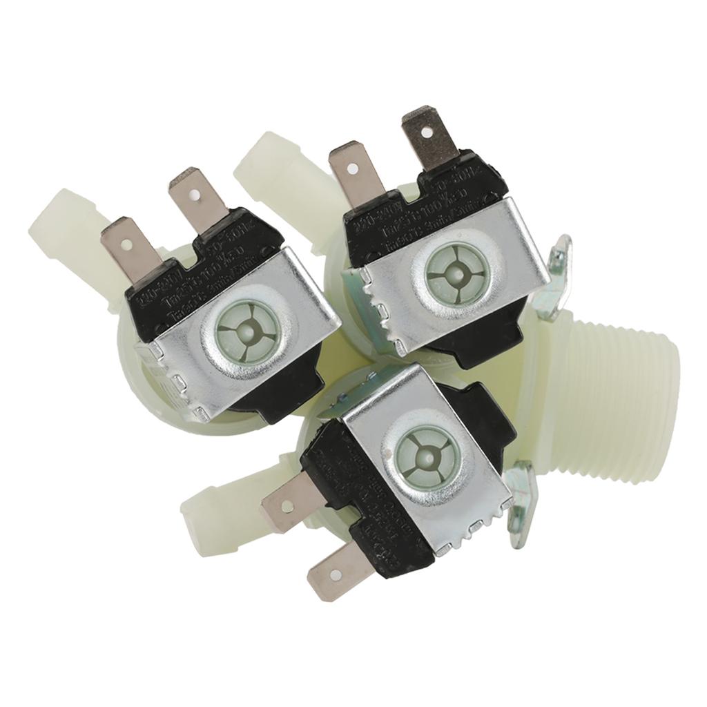 3 Way Water Inlet N C Normal Closed Electric Solenoid Valve AC 220V G3 4