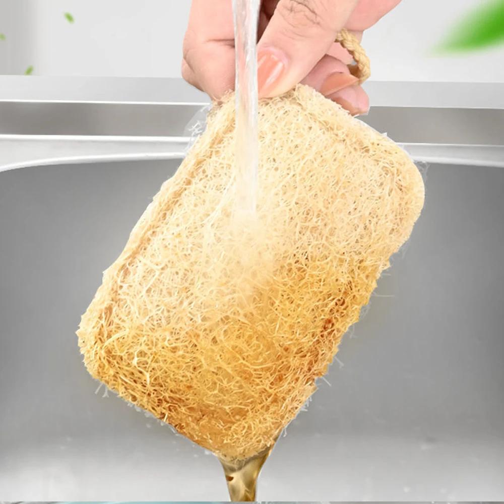 Loofah Dish Scrubber Convenient Dish Pot Washing Cloth Quick Drying Loofah Cleaning Pad for Home Kitchen