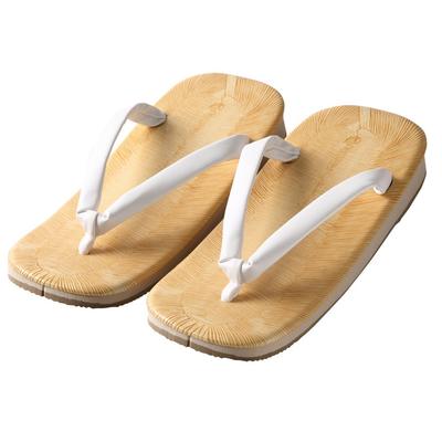 [Edo Ten] Setta Sandals, Zori Sandals, Sponge Sole, Cushioned and Gentle On Feet and Legs, Yellow Tatami, White, Size L