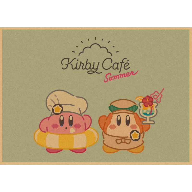 Kirby Retro Japanese Anime Poster - Cartoon Kraft Paper Wall Art