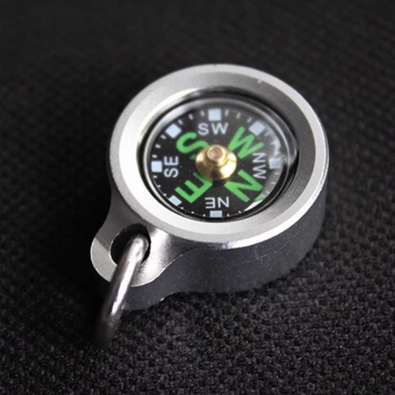 Mini Aluminum Alloy Compass Keychain Pendant Outdoor Hiking Camping Mini Portable Compass Bag Charm