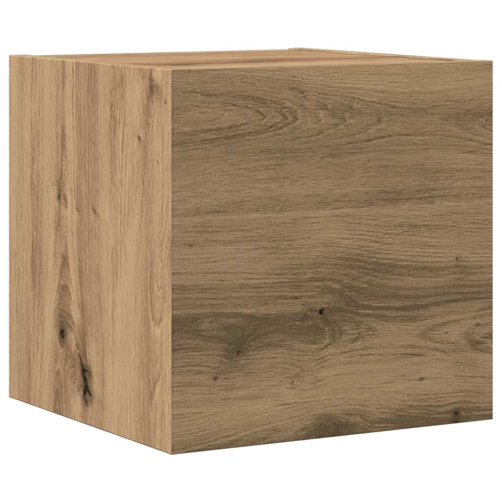 5 Piece Wall Mounted TV Cabinet Set Artisan Oak Effect Particleboard
