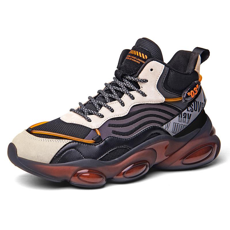 Autumn high-top casual sports shoes men's versatile thick-soled non-slip old