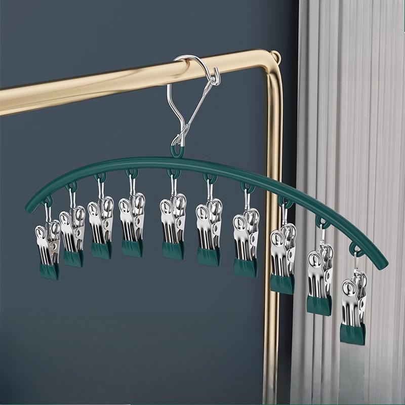 Legging Organizer For Closet, Metal Yoga Pants Hangers 10 Clips Holds 10 Leggings, Space Saving Hanging Closet Organizer Rubber