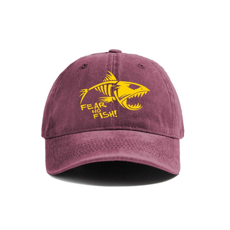 Baseball Cap Distresseded Hats Cap Fisherman Fishing Lover Men Vintage Outdoor Use Summer Adjustable Hat Dad Gift Mz-535 Fear No Fish