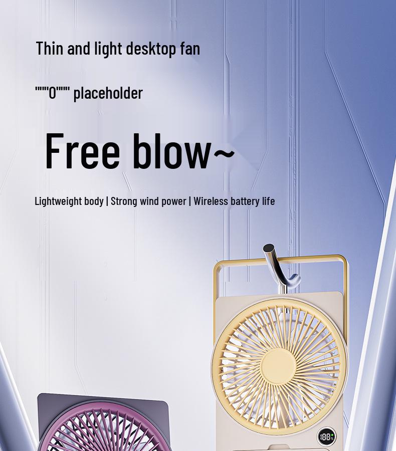 Rechargeable Desktop Fan with Three-Speed Adjustment
