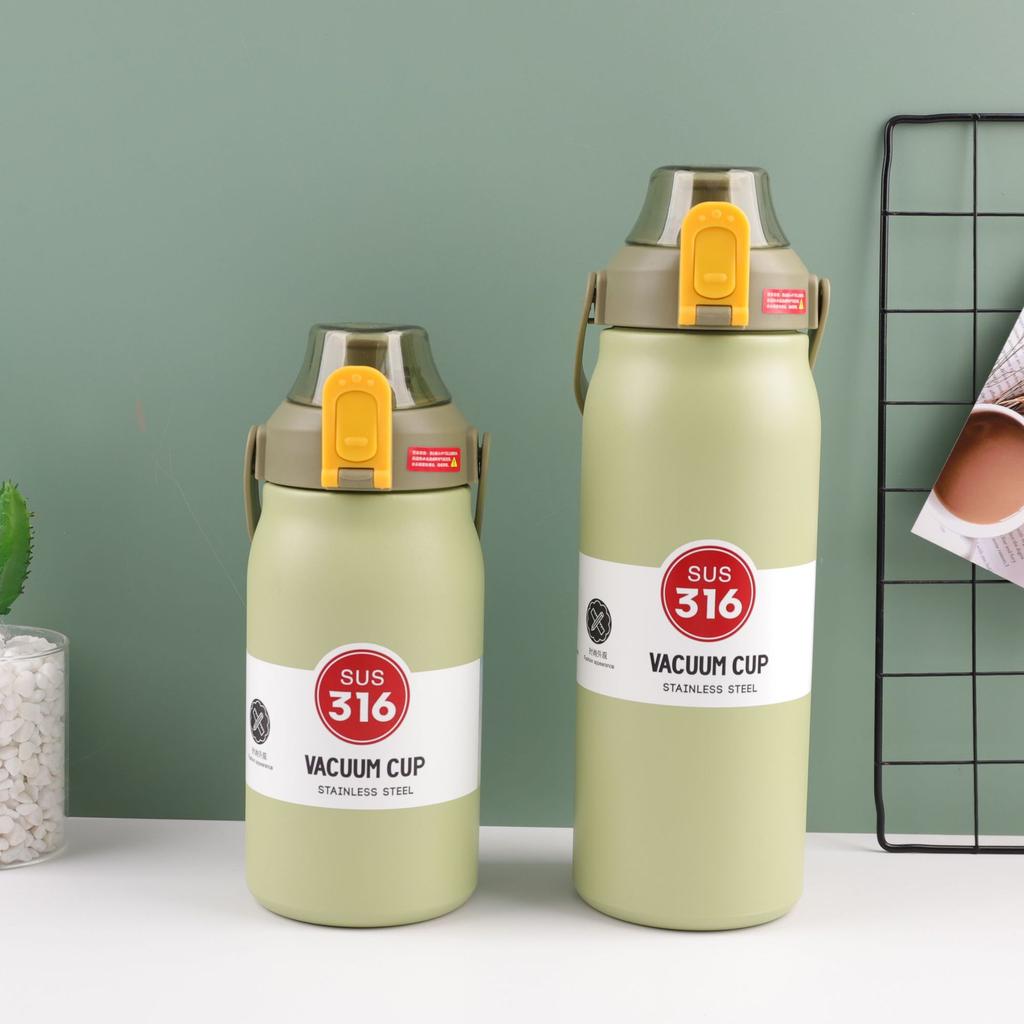 1,3 l/1,7 l Großvolumige Thermoflasche Outdoor-Becher Edelstahl-Thermoskanne Wasserflasche Tragbare Vakuumflasche Kalt- und Heiß-Trinkbecher