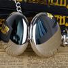 Schwarz/Bronze/Silber/Gold Poliert Glatt Quarz Taschenuhren Retro Halskettenanhänger Geschenk Fob Damen Herren Uhr Relogio De Bolso