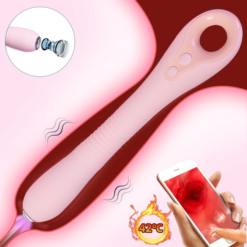 Wireless Dildo Vibrator with Camera G Spot Sex Toys for Women Men Heating Endoscope Vibrator App Clitoral Anal Stimulation 18+