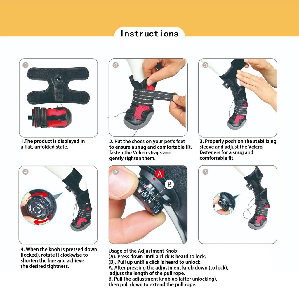 Dog Walking Shoes No-Knuckling Non-Slip Corrective Foot Protector Paw Dragging Support Boot Brace For Walking Running Activities