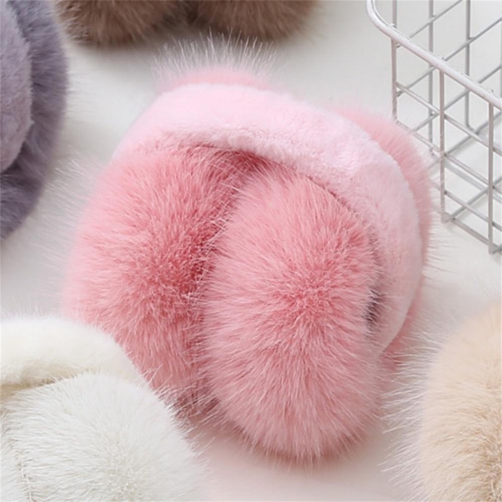 Portable Folding Winter Warm Earmuffs Woman Unisex Imitation Fox Fluffy Ear Covers Outdoor Cold Protection Soft Plush Headphones