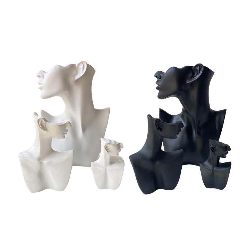 Sturdy Resin Covered Necklace Bust Portable Jewelry Organization Home Accessory Necklace Display Rack Decoration