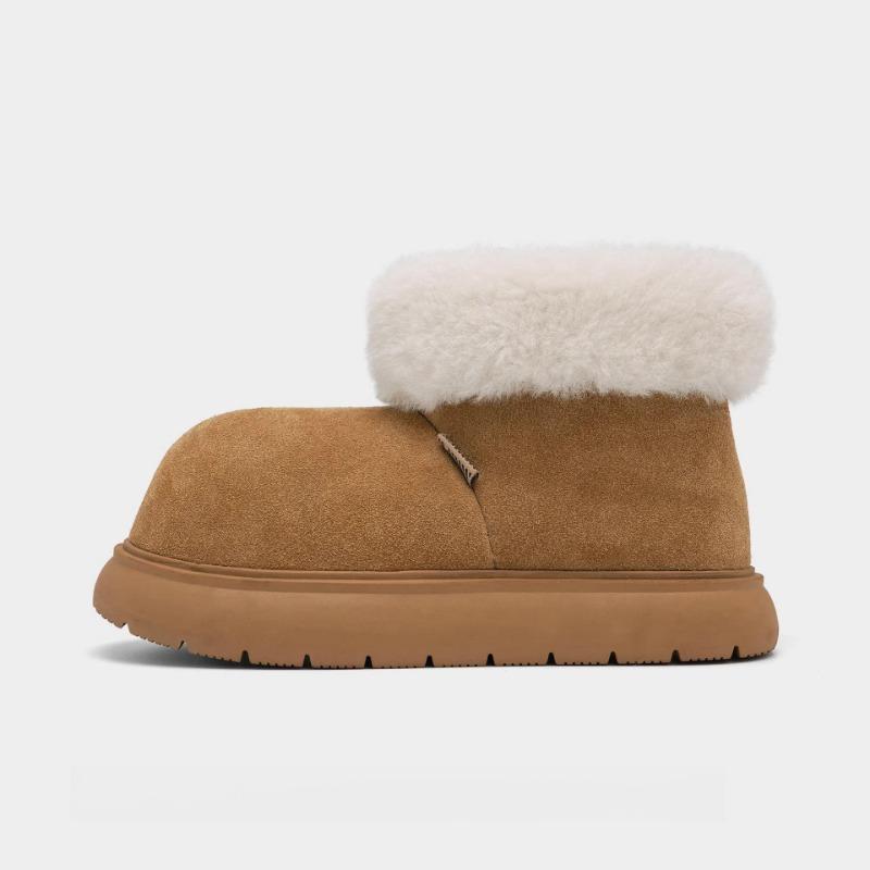 

Thick-soled big head ugly cute snow boots women s new winter piled thickened warm fluffy bread shoes cotton shoes 40