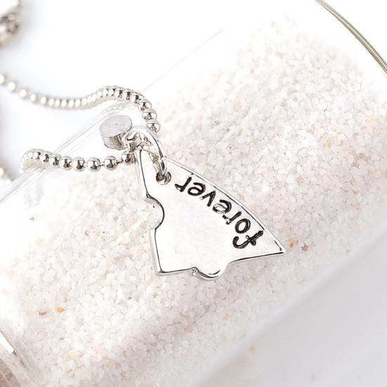 4 Teile/satz Beste Freunde Herz Passenden Strass Anhänger Halskette Frauen Schmuck