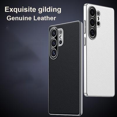 Lyxigt Högkvalitativt Affärsäkta Läderfodral för Samsung Galaxy S26 Ultra Cover S26 Plus Pläterad Bumper Kameraskyddsfodral