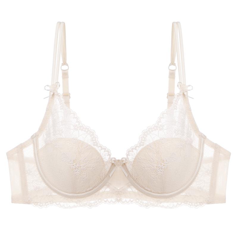 Sexy underwear French thin pure lace underwear large chest small anti-sagging large size bra cover