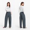 Semir Women's Half Elastic Waist Split Wide-Leg Casual Pants