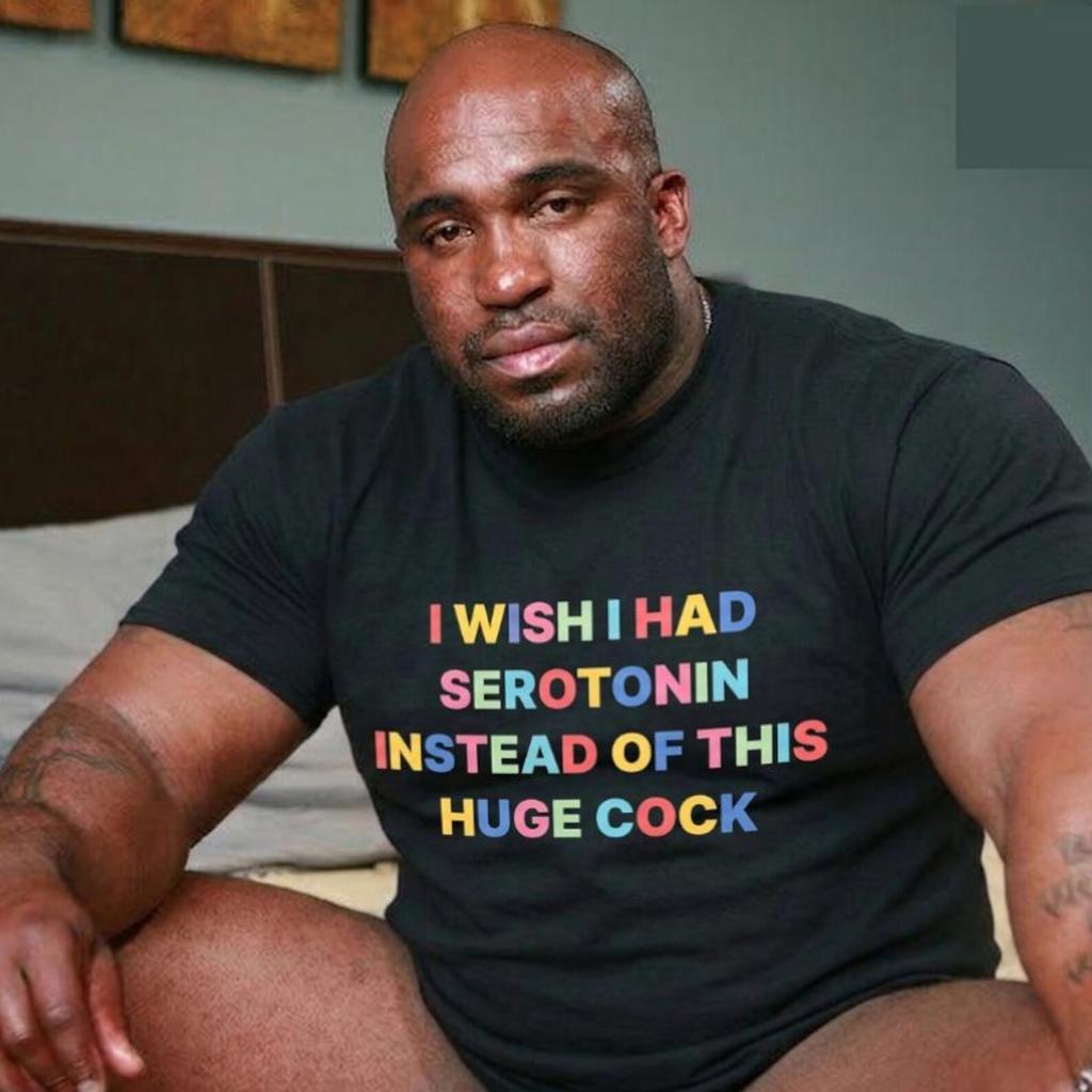 I Wish I Had Serotonin T Shirt: Colorful Minimalist Graphic Tee