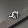 Luxuriöser Zirkon-Saphir-Ring im europäischen Stil: Voll-Diamant-Kristall Verlobungs-/Hochzeitsschmuck.