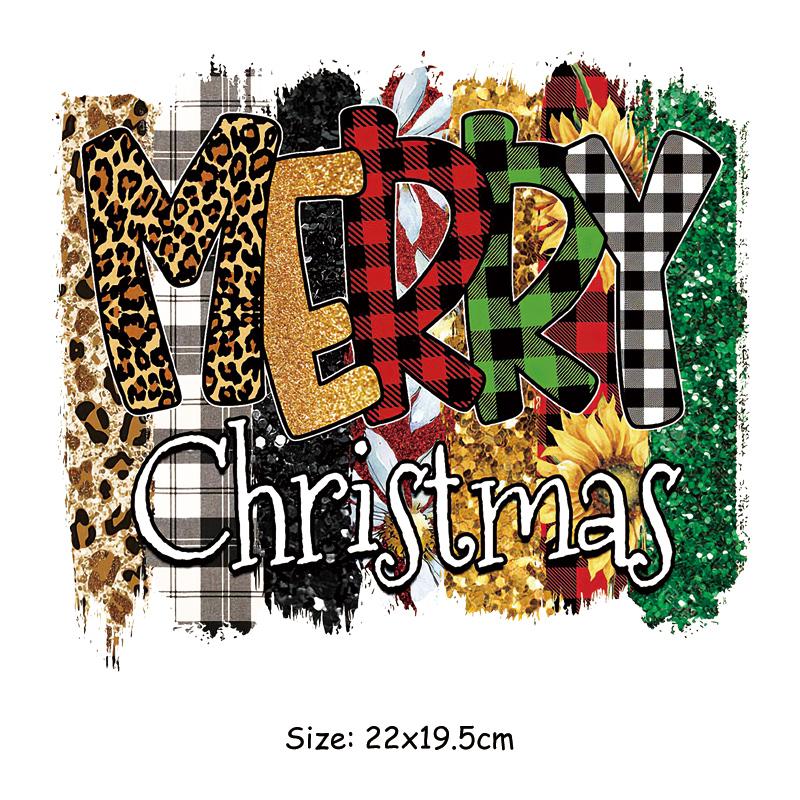 

Рождественская нашивка на одежду, художественные ремесла, джинсы, толстовки, термопресс, аппликация, наклейки для одежды «сделай сам», Parches Ropa, термонакладки 22x19.5cm