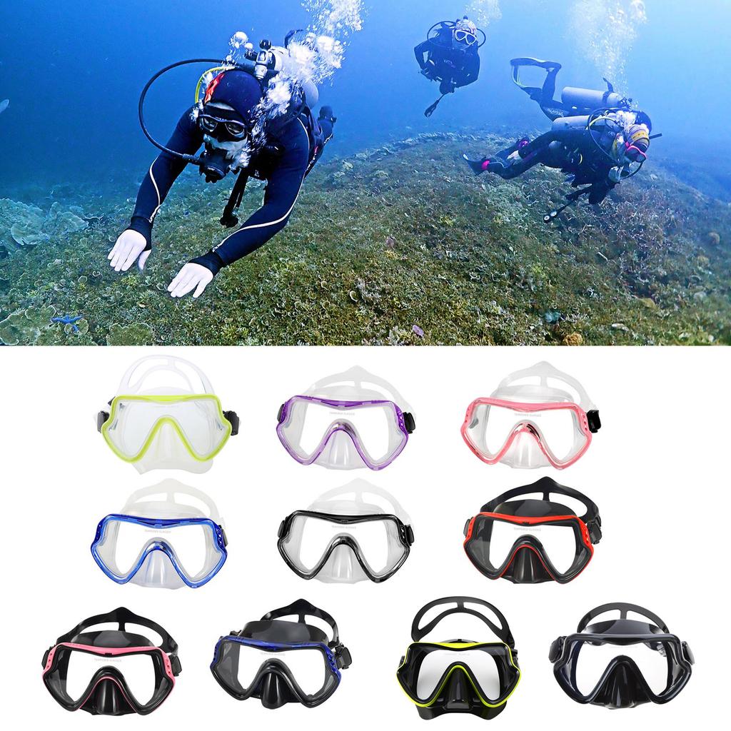 Scuba Snorkel Mask Freediving Mask Anti-Fog Swimming Goggles Wide View Diving Mask for Scuba Diving & Snorkeling