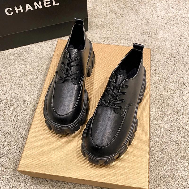Moda fierbinte, clasici, negru, cu platformă, pantofi oxford, pantofi pentru femei, vară, toamnă, ocazional, pantofi cu șireturi, punk, gotic, din piele