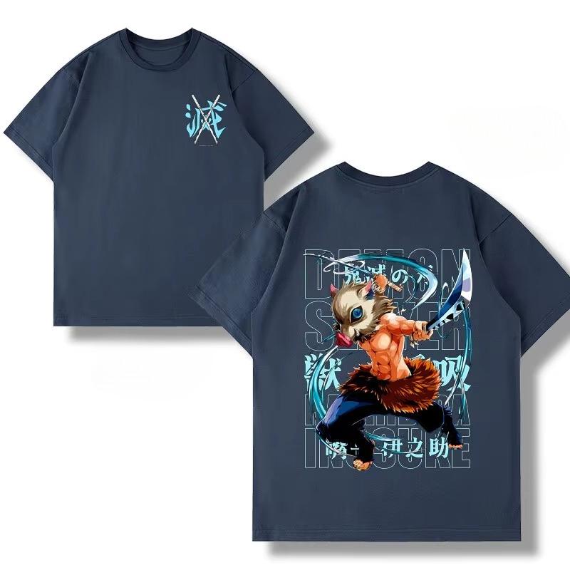 

Demon Slayer Anime Printing Oversized Cotton Tshirt Men and Women Comfortable Fashion Street Y2K Summer Trend Harajuku Tshirt S