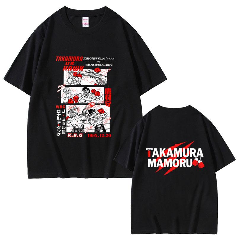 Anime Hajime No Ippo Graphic Tshirt Takamura Hawk KGB T Shirts Kamogawa Boxing Gym Streetwear Unisex Fashion Oversized Tshirt Tops